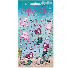 45 stickers * Mermaid Coralie * in 3D for crafts and playing, sticker mermaids Seamaid children children's birthday birthday gift