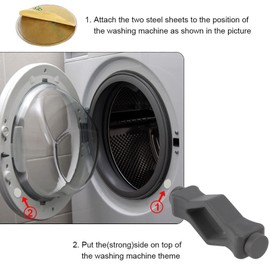 VIFERR Front Loader Washing Machine Door Support, Washing Machine Door Holder Mouth Shape Strong Magnetic Door Stopper Washing Machines Laundry Door for Most Washing Machines (Grey)