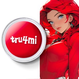 tru4mi -Water Activated Eyeliner -Wet Liner Makeup - Smudge Proof Face Body Paint - Skin Safe & Child Friendly - “TruLuv” Red -10g/container