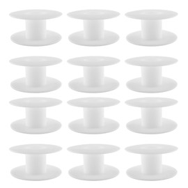 JCBIZ 12pcs 69mm Plastic Spool White Bobbin Empty Spools for Ribbon Beading String Wire Bobbin Cord Ropes