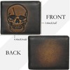 DK86 Skull Bifold Wallet for Men RFID Blocking Full Grain