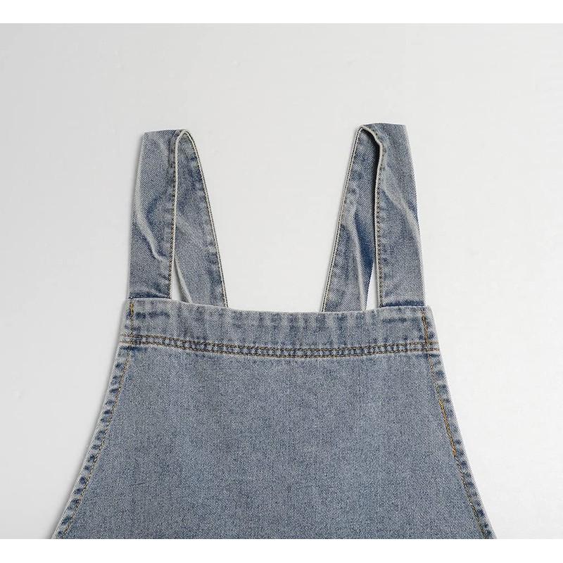 Denim Cotton Canvas Cross Back Aprons Solid Color Shop Kitchen