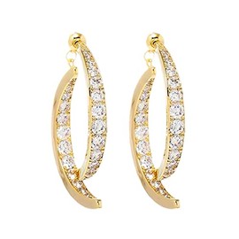 Cross Curved Earrings for Women Zircon Curved Earrings Silver Gold Curved Stick Front Back Linear Drop Earrings Gifts Hypoallergenic Ear Cuffs for Teen Girls (Gold Cross Curved Earrings)
