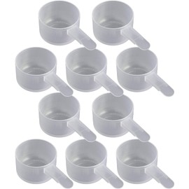 39 mL Plastic Measuring Packaging Scoop (= 39 cc/ = 8 teaspoon/ = 2.6 Tablespoon/ = 1.32 oz), Short Handle - to Measure and Dispense Spices, Granules, Powders, for Seeds Packing (10 scoops)