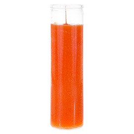 Mega Candles 1 pc Unscented Orange 7 Day Glass Container Devotional Prayer Candles, Premium Wax Candle 2 Inch x 8 Inch, Sanctuary, Vigils, Prayers, Blessings, Religious, Memorials, Remembrance