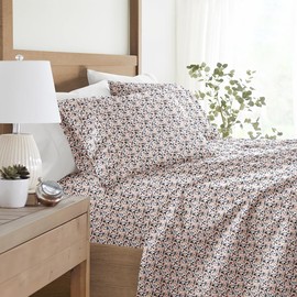 LINENS & HUTCH Sheet Set Patterned Microfiber Ultra Soft Bedding in Floral Dream - California King Floral Dream Mauve