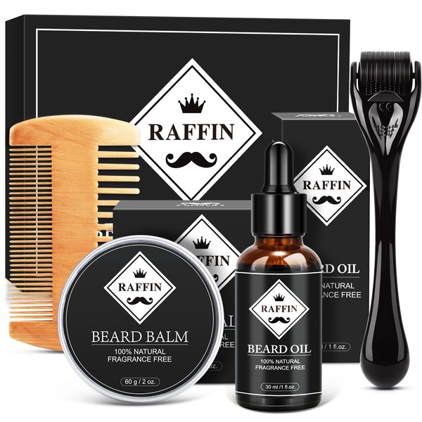 RAFFIN Beard Growth Kit for Men with Beard Growth Oil,