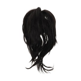 minkissy Black Ponytail Extension with Braid Clip Synthetic Hairpiece for Women Lightweight Natural Texture Stylish Claw Clip Design for Enhanced Volume and Comfort