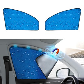 aokway Side Window Sunshade Sun Shade for Car Window Double Thickness Auto Windshield Sunshades Curtain Universal Fit for Driver for Baby UV Protection (Blue, Front Side 2pcs)