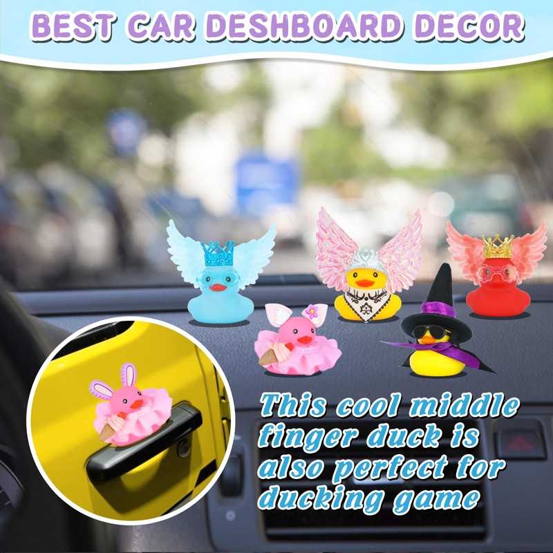 AOT Blue Angel Rubber Duck Car Ornaments Squeaky Duck with