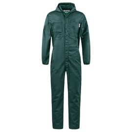 Yukirtiq Men's Long Sleeve Zip-Front Coverall Lightweight Work Coveralls Mechanic Overall Jumpsuit with Hood, Green, XL