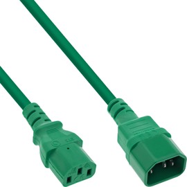 InLine® IEC Extension C13 to C14, Green, 2 m