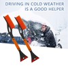 langyoujia Car Ice Scraper with Broom, 2-in-1 Car Ice Scraper