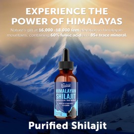Pure Shilajit Liquid Drops, 100% Original High Poentcy Himalayan Gold Shilajit, Enriched with 60% Fulvic Acid and 85+ Trace Minerals, 5X Faster Absorption, More Practical Than Resin, 60ml (Pack of 1)