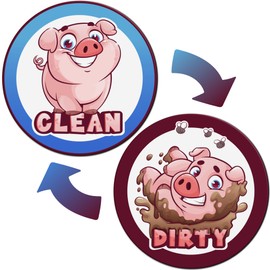 Clean/Dirty Dishwasher Magnet (Charming Pig) | Clean Dirty Indicator Sign | Cute, Fun, Unique Kitchen Decor | Housewarming Gift | Double-Sided Dishwasher Magnet