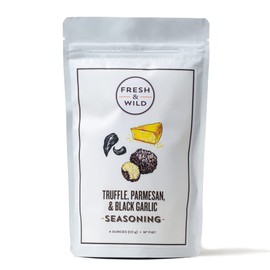 Fresh & Wild | Premium Truffle Parmesan Black Garlic Seasoning | Heighten Umami-Rich Foods, Toss with French Fries, Potatoes or Popcorn | 4 oz | Gourmet, Chef-Inspired Ingredients