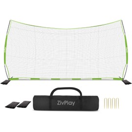 Lacrosse Backstop Net Soccer Backstop Net for Backyard Sport Netting Barrier 20 x 10 ft Ball Stop Net Includes Portable Carry Bag 2 Sand Bags 4 Ground Stakes