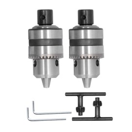 2 Set Heavy Duty Drill Chuck 3 Claw Aluminum Alloy Key Wrench Converter Tools 1/2in 1.5‑10mm