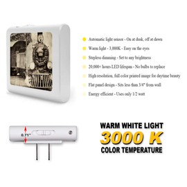 Plug in Dimmable LED Night Light with Dusk to Dawn Auto Sensor, Adjustable Brightness, Warm Light, Auto On-Off Nightlight for Bathroom, Hallway, Nursery, Bedrooms - Vintage Train