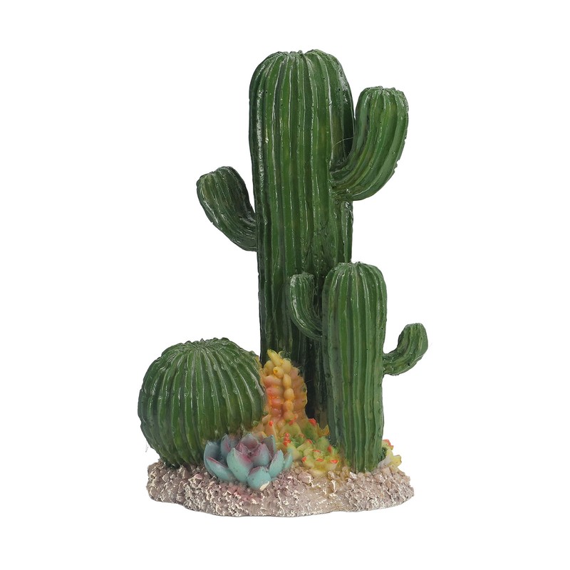 Simulation Resin Cactus Ornament Stable Aquarium Cactus Decoration with Succulents