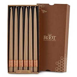 Root Candles 7245 Smooth Hand-Dipped 12-Inch Dinner Candles, 12-Count, Taupe