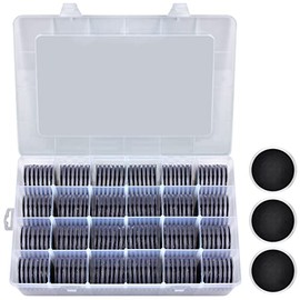 168 Pieces 46mm Coin Capsules with Foam Gasket and Plastic Storage Organizer Box, 6 Sizes (20/25/27/30/38/46mm) Coins Collector Case Holder for Coin Collection Supplies (Black)
