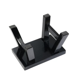 Small Stool Wooden Step Stool Footstool Solid Wood 8 inch for Kids Adults Plant Stand Fishing Stool (Black)