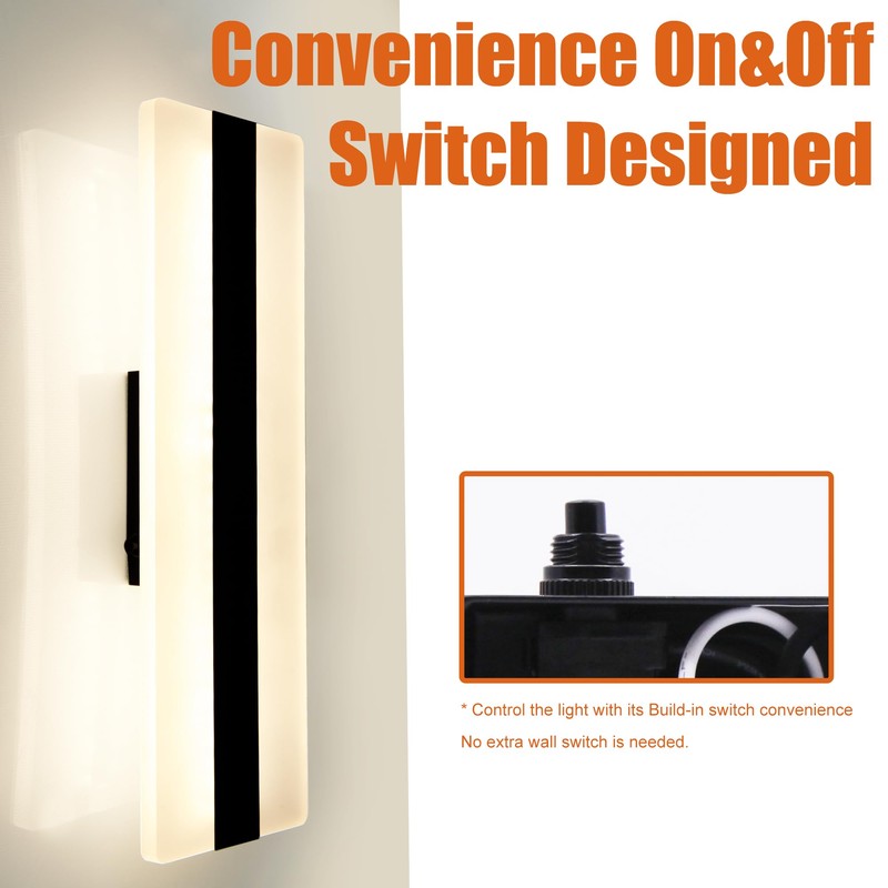 Facon 12V RV Vanity Wall Sconces with Switch - 2