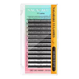 Extensiones de pestañas Nagaraku YY color negro con curvatura de tipo D x unidad