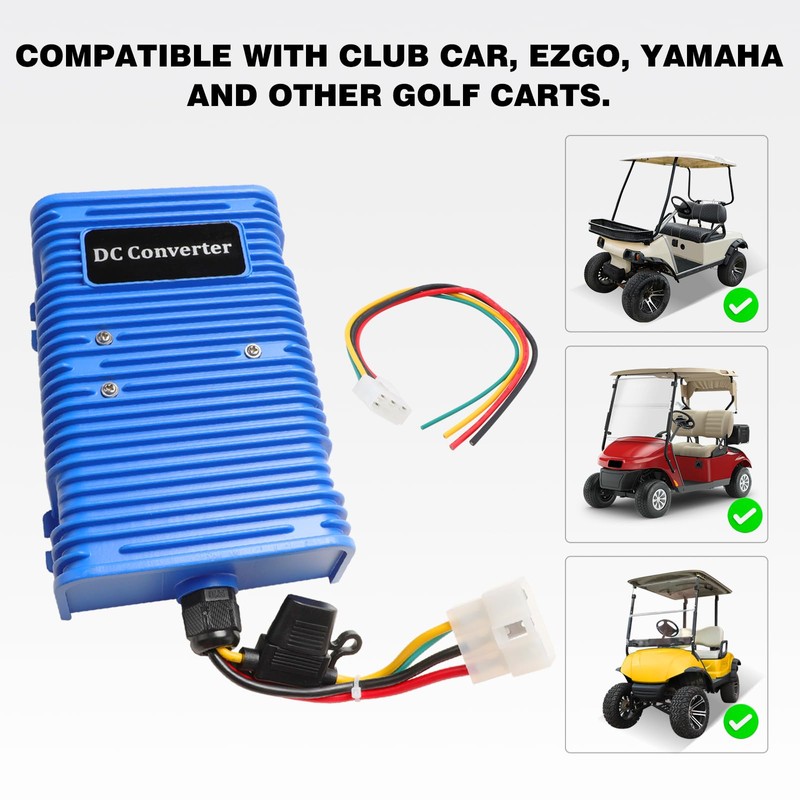 Roykaw Golf Cart Voltage Reducer Regulator,36 or 48V to 12V