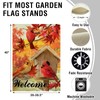 Artofy Welcome Fall Cardinal Red Birds Large Decorative House Flag,