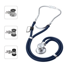 MDF Sprague Rappaport Dual Head Stethoscope with Adult, Pediatric, and Infant Convertible chestpiece, Navy Blue Tube, MDF76704