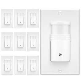 EverElectrix 10 Pack, 3-Way Motion Sensor Light Switch (Not Single Pole), Neutral Wire Required, Indoor in-Wall Occupancy Sensor with Wall Plate, Adjustable Timer, Title 24, UL Certified, White