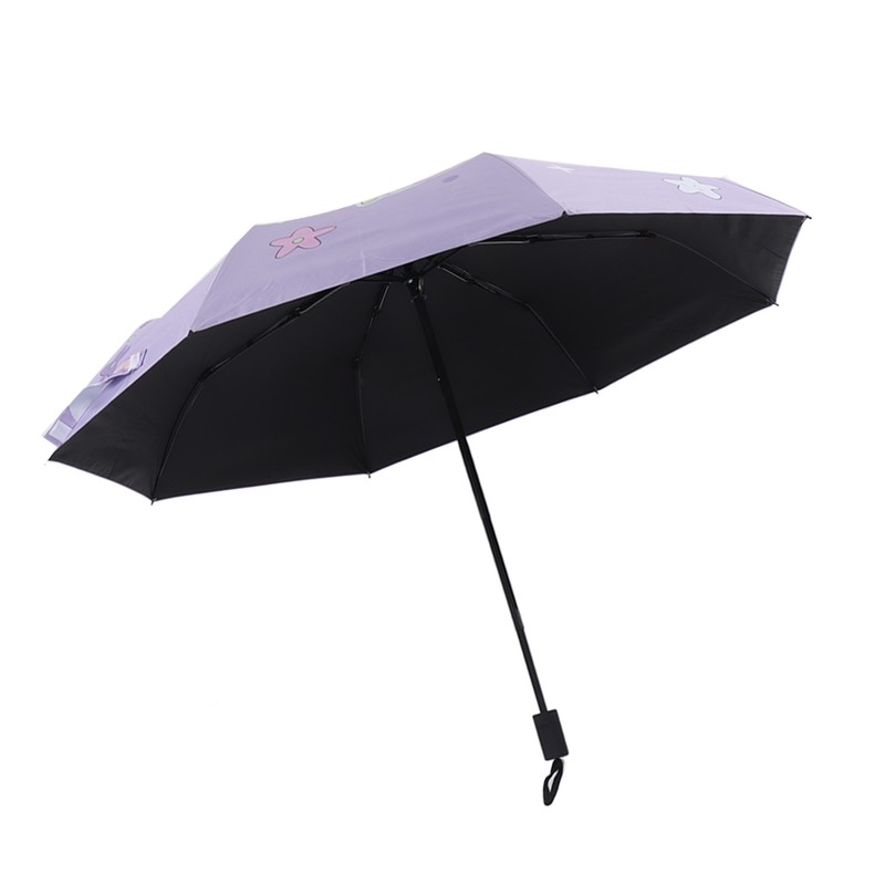 Children Umbrella 3 Fold Reflective Edge Cartoon Portable Kids Sun