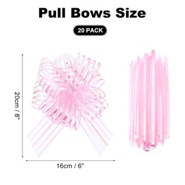 uxcell 20pcs Light Pink Pull Bows 6.3 Inches Wide Large Ribbon Gift Bows for Gift Wrapping Gift Baskets Decor Wedding Parties Birthday Florist Packaging and Decoration