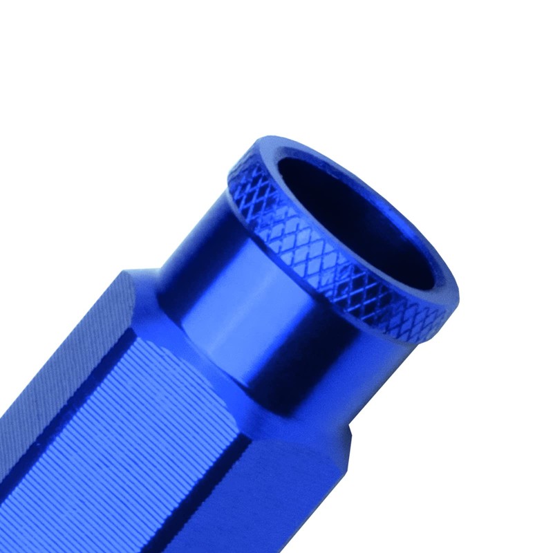 Blue 20 PCS M12x1.5 Lug Nuts Short 50mm Tuner Open