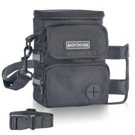 Moysoon Dog Training Treat Pouch with Waist Belt & Shoulder Strap - Adjustable 3-Way Wear Waterproof Dog Walking Bag - Multi-Pocket Fanny Pack for Treats, Poop Bags & Accessories