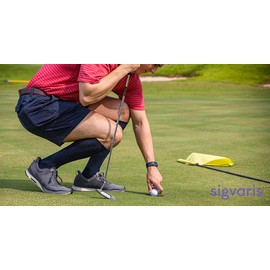 Sigvaris Sea Island Cotton 191CC99 15-20mmHg Mens Closed Toe, Calf Socks - Black, Size C