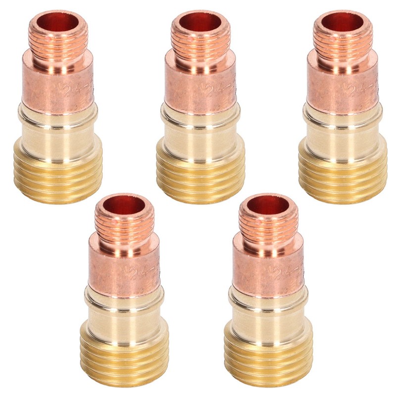 5Pcs 3/32in Gas Lens Collet Body Metal Welding Connector Replacement