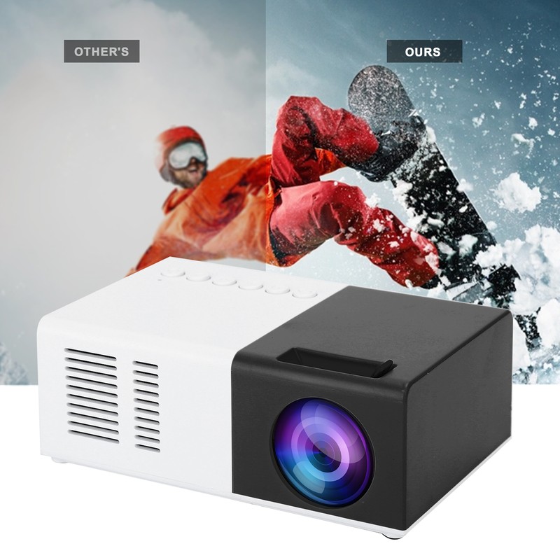 Mini Portable LED Projector 1800LM with Tripod Bracket for Home