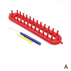 SEIWEI 1 x Loom Kit Knitting Kit Long Knitting Loom for Socks Scarf Hat 26cm Red