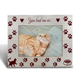 FHUGX Cat Wooden Frame 5x7 Inch,Pet Cat Memorial Picture Frame,Cute cat Photo frame,Gift For Cat Mom Cat Lovers Kitten Mom Dad Kitty Pet Owner Gifts