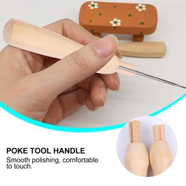 Ciieeo Embroidery Kits 30 Pcs Punch Needle Handles Replacement Wooden Handles Felting Needle Handles Adjustable Hand Grip