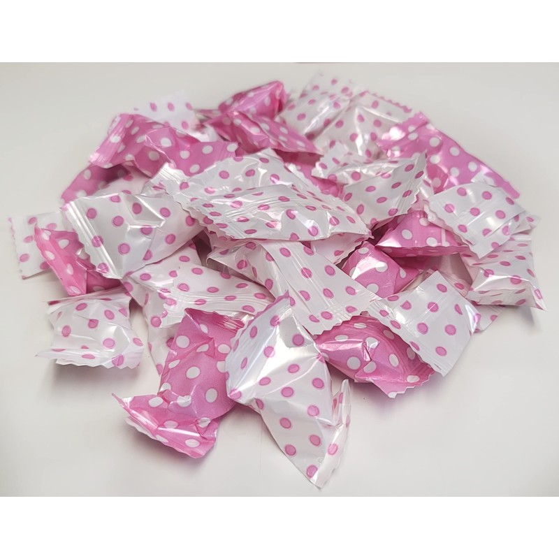 Polka Dot PEPPERMINTS 100ct - Individually Wrapped (Pink Pastel)