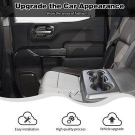 HTHE Inner Door Handle Bowl Cover Compatible with 2019-2022 Chevy Silverado/for GMC Sierra (Black Wood)