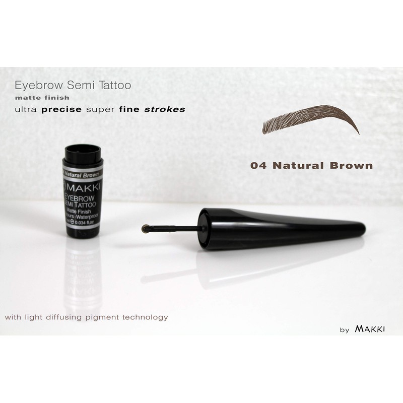 Natural Brown Makki Eye Brow Semi Tattoo Matte Natural Surface