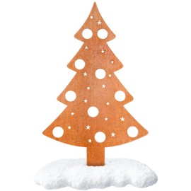 EXTRAVAGANT® Christmas Tree with Stars and Baubles for Sticking, Christmas Decoration, Home Decoration, Metal, Steel, Rust, Patina, Weatherproof, Christmas, Festive Decoration, Advent