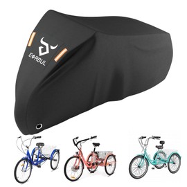 EVRBUL 75L x 30W x 44H Inch Adult Tricycle Cover, Outdoor Storage 3 Wheeled Bike Cover, Heavy Duty 420D Waterproof Electric Trike Cover for 3 Wheeled Bicycles Within 29 Inch