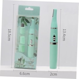 2-in-1 Electric Eyebrow and Nose Hair Trimmer Portable Facial Hair Remover Interchangeable Heads Rechargeable Removal Device for Women and Men