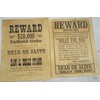 Set of 12 Reproduction Old West Wanted Reward Posters by